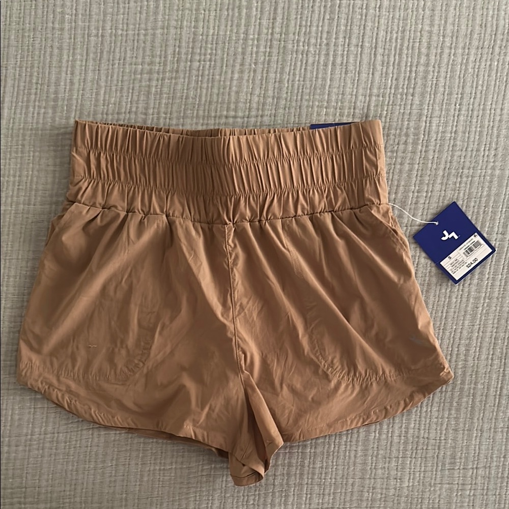 JoyLab Tan High Waist Shorts with Elastic Waistband